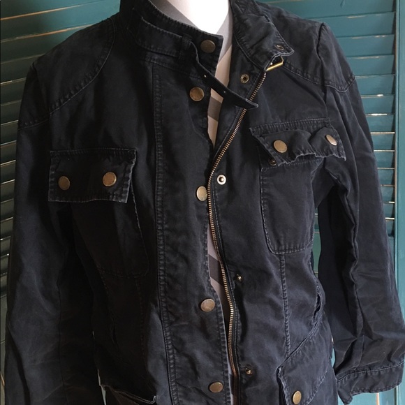 banana republic black denim jacket